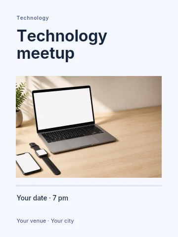 Technology meetup invitation template