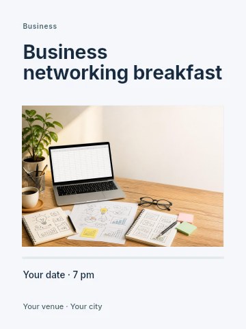 Business networking breakfast invitation template