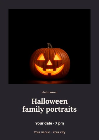 Halloween family portraits flyer template