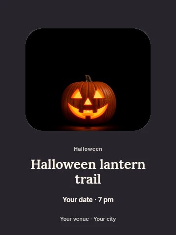 Halloween lantern trail invitation template