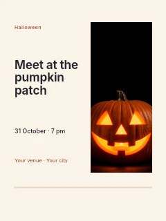 Pumpkin patch visit photo layout poster template
