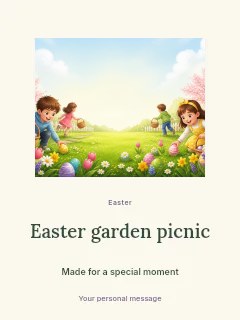 Easter garden picnic invitation template · Picture window