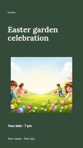 Easter garden celebration instagram story template