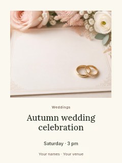 Autumn wedding celebration invitation template · Quiet photo gallery