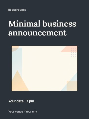Pastel geometric abstract background in Minimal business announcement invitation template
