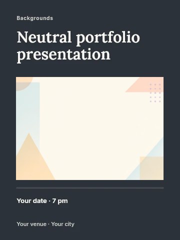 Pastel geometric abstract background in Neutral portfolio presentation poster template