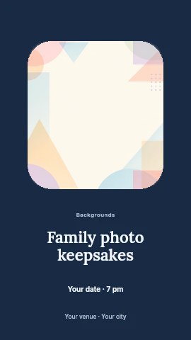 Pastel geometric abstract background in Family photo keepsakes instagram story template