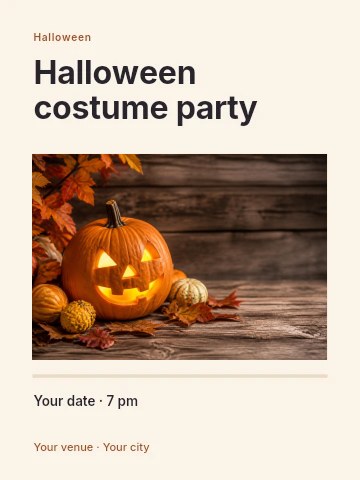 Halloween costume party invitation template