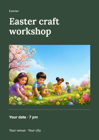 Easter craft workshop flyer template