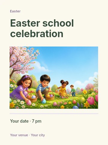Easter school celebration invitation template