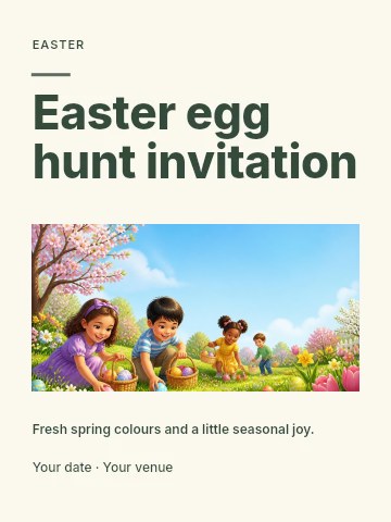 Easter egg hunt invitation poster template