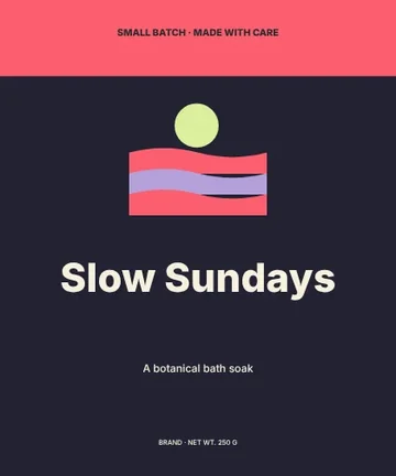 Slow Sundays · Bold label template
