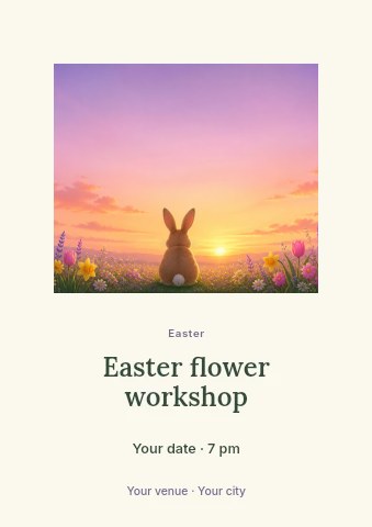 Easter flower workshop flyer template