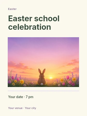 Easter school celebration invitation template