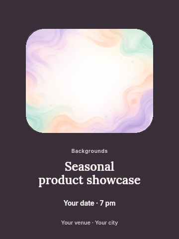 Pastel watercolor abstract background in Seasonal product showcase invitation template