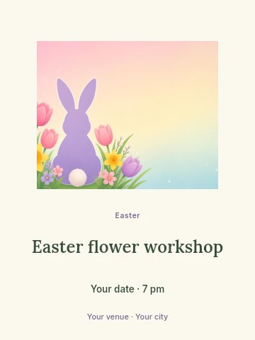 Easter flower workshop invitation template