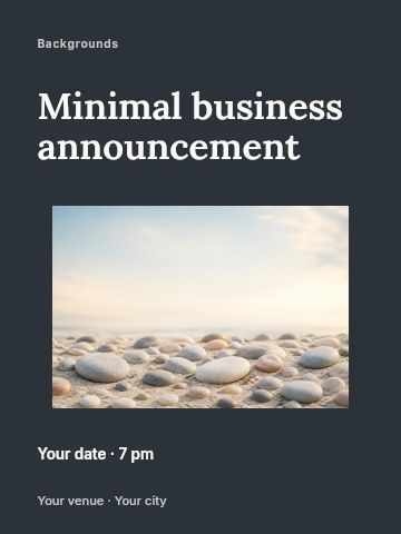 Minimal business announcement invitation template