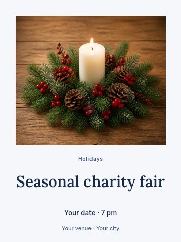 Seasonal charity fair invitation template