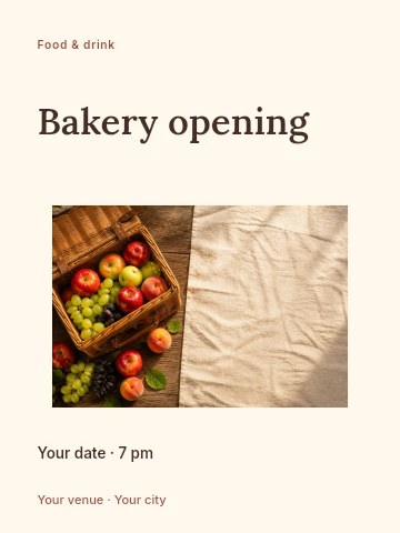 Bakery opening invitation template