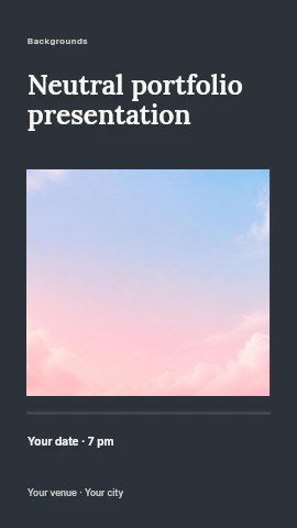 soft pastel sky with clouds in Neutral portfolio presentation instagram story template