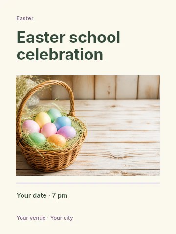 Easter school celebration invitation template