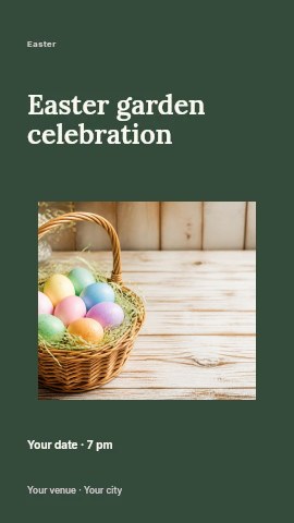 Easter garden celebration instagram story template