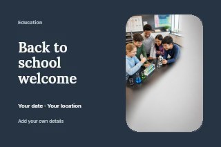 Back to school welcome postcard template · Horizontal photo dialogue