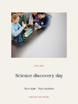 Science discovery day · Split editorial poster template