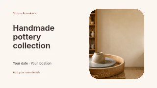 Pottery Wheel with Clay Vase in Studio in Handmade pottery collection · Horizontal photo dialogue