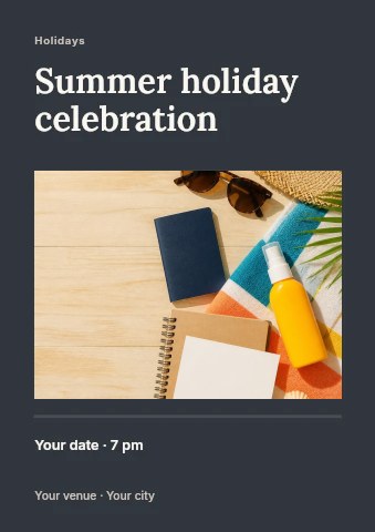 Summer holiday celebration flyer template