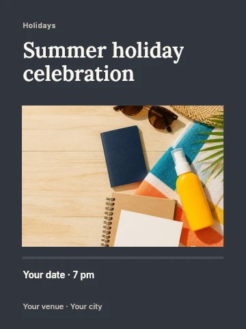 Summer holiday celebration invitation template
