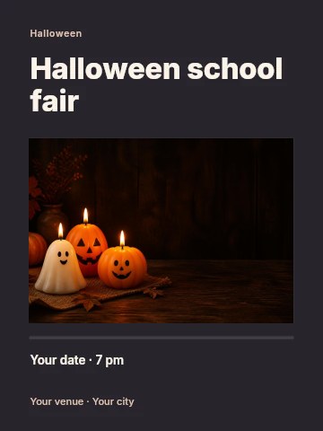 Halloween school fair invitation template