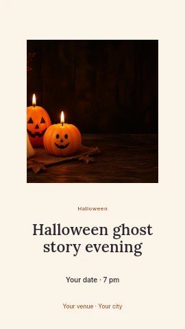 Halloween ghost story evening instagram story template