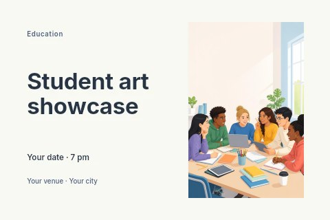 Student art showcase postcard template