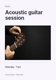 Hand tuning acoustic guitar strings in Acoustic guitar session · Title & photograph