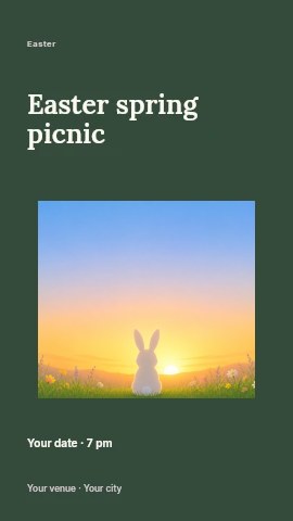 Easter spring picnic instagram story template
