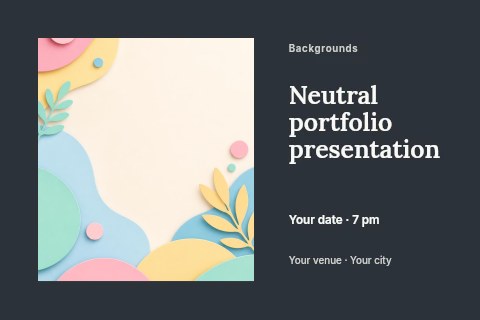 Neutral portfolio presentation postcard template