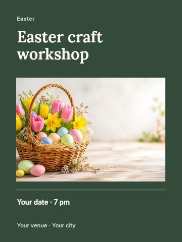 Easter craft workshop invitation template