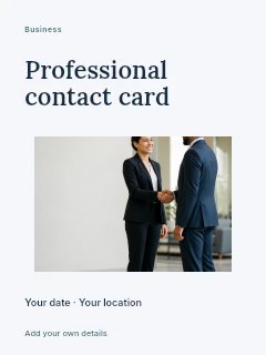 Business professionals shaking hands in Professional contact card · Modern programme