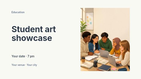Student art showcase banner template