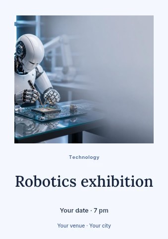 Robotics exhibition flyer template