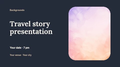 Soft pastel watercolor background in Travel story presentation banner template