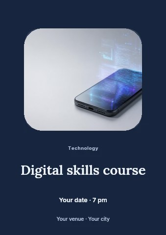 Digital skills course flyer template