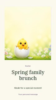 cute chick hatching in spring meadow in Spring family brunch · Quiet photo gallery
