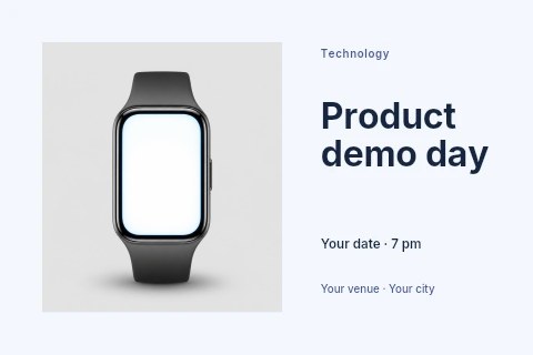 Product demo day postcard template postcard template