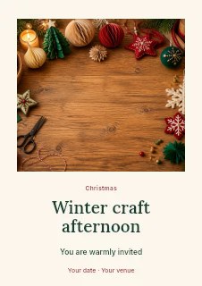 Winter craft afternoon flyer template · Quiet photo gallery