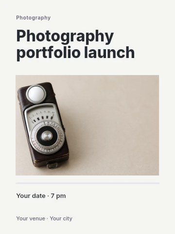 Photography portfolio launch poster template