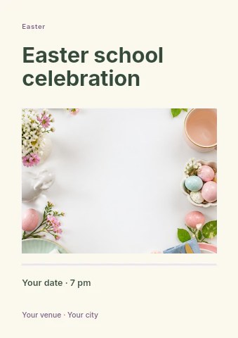 Easter school celebration flyer template
