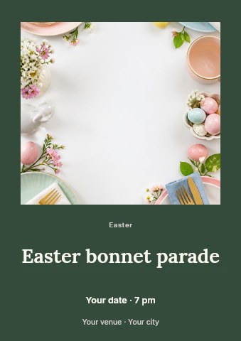 Easter bonnet parade flyer template