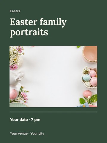 Easter family portraits poster template